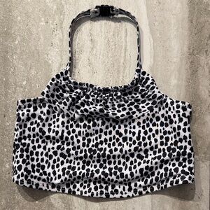 Old Navy Black & White Dalmatian-Print Toddler Bikini Top